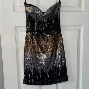 Arden B Elegant Black and Gold Dress